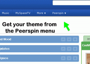 software - Customize MySpace by Peerspin 1.26 screenshot