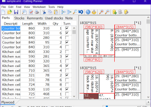 software - Cut optimizer : Cutting Planner 12.81 screenshot