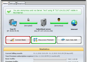 CyberGhost VPN Basic screenshot