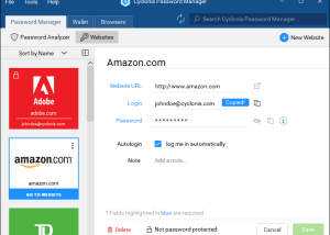 software - Cyclonis Password Manager 2.4.2.133 screenshot