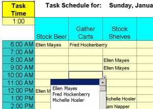Daily Shifts and Tasks for 25 Employees screenshot