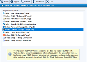 software - DailySoft OST to EMLX Converter 6.2 screenshot