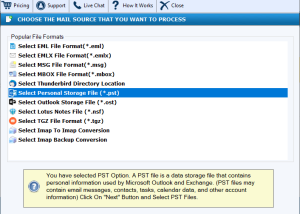 software - DailySoft PST to EMLX converter 6.2 screenshot