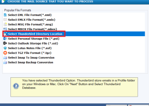 software - DailySoft Thunderbird to NSF Converter 6.2 screenshot