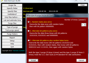software - Data Destroyer 17.07 screenshot
