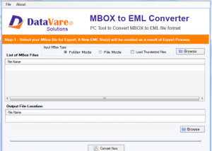 software - DataVare MBOX to EML Converter Expert 1.0 screenshot