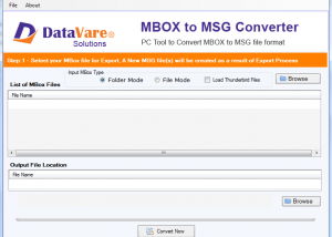 DataVare MBOX to MSG Converter Expert screenshot