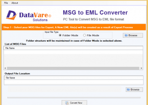 software - DataVare MSG to EML Converter Expert 1.0 screenshot