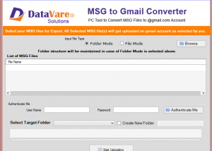 software - Datavare MSG to Gmail Converter Software 1.0 screenshot