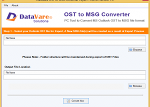 software - DataVare OST to MSG Converter Expert 1.0 screenshot