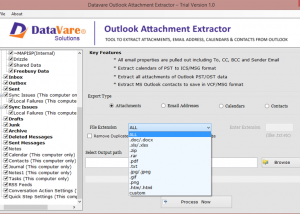 software - Datavare Outlook Attachment Extractor 1.0 screenshot