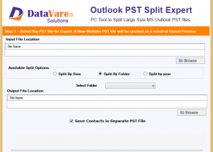 software - DataVare Outlook PST Split Expert 1.0 screenshot