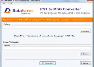 software - DataVare PST to MSG Converter Expert 1.0 screenshot