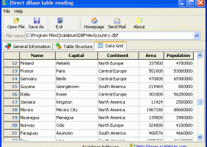 dBase viewer screenshot