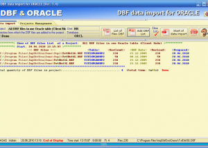 DBF data import for ORACLE screenshot