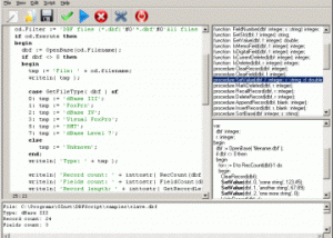 software - DBF Script 1.10 screenshot