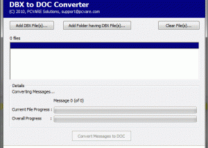 DBX to DOC Converter screenshot