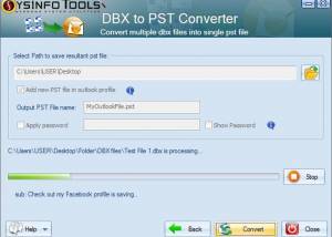 DBX to PST Converter screenshot