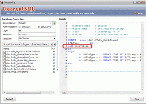 Full DecryptSQL screenshot