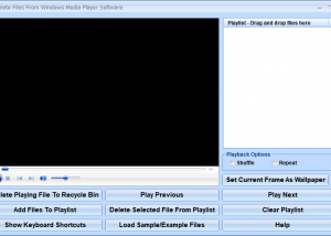 Delete Files From Windows Media Player Software screenshot