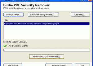 Delete Password from PDF screenshot