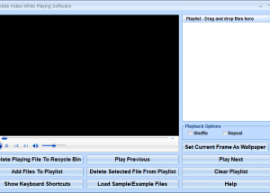 Delete Video While Playing Software screenshot
