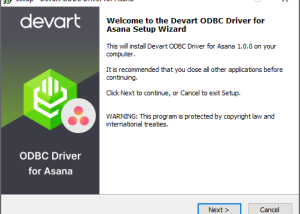 software - Asana ODBC Driver by Devart 1.2.1 screenshot