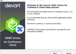 software - Confluence Cloud ODBC Driver by Devart 1.2.1 screenshot