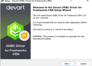 software - Freshworks CRM ODBC Driver by Devart 1.2.1 screenshot