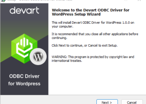 software - WordPress ODBC Driver by Devart 1.2.0 screenshot