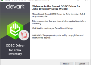 software - Zoho Inventory ODBC Driver by Devart 1.5.1 screenshot