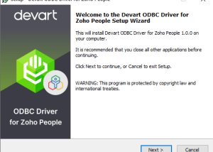 software - Zoho People ODBC Driver by Devart 1.5.1 screenshot