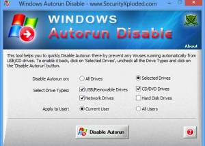 software - Disable Windows Autorun 3.0 screenshot