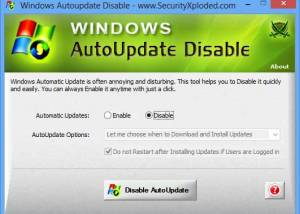 software - Disable Windows AutoUpdate 3.0 screenshot