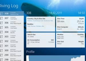 Diving Log for Win8 UI screenshot