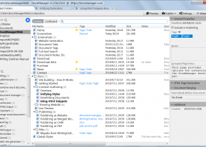 software - DocxManager - Document Organizer and Site Builder for Word 1.2 screenshot