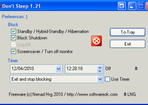 software - Don&#039;t Sleep 9.56.1 screenshot