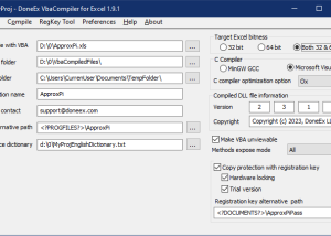 Full DoneEx VbaCompiler for Excel screenshot