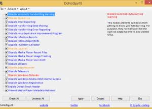 software - DoNotSpy78 1.1.0.1 screenshot