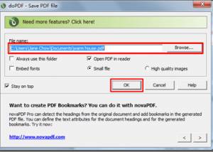 software - doPDF-Free PDF converter 1.0 screenshot