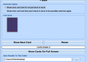 software - Random Playing Card Generator Software 7.0 screenshot