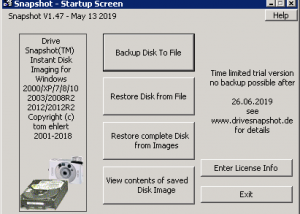 software - Drive Snapshot 1.44 screenshot