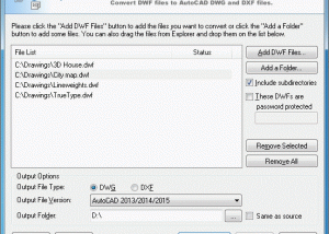 DWF DWG Converter screenshot