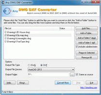 software - DWG to DXF Converter 2011.5 2011 screenshot