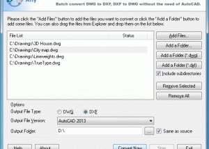 DWG to DXF Converter Pro 2010.11.2 screenshot
