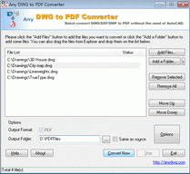 DWG to PDF Converter 2011.1 screenshot