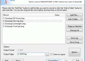 software - DWG to PDF Converter Pro 2007 2010 screenshot