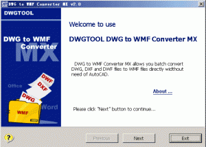 software - DWG to WMF Converter MX 6.7.5 screenshot