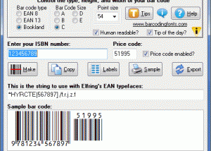 software - EAN Bar Codes 6.0 screenshot