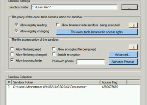 EaseFilter Secure Sandbox screenshot